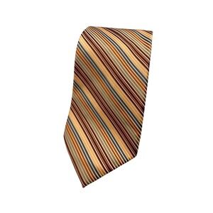 Stafford Essentials Men's Tie Striped Necktie Tan Brown Maroon‎ NWOT